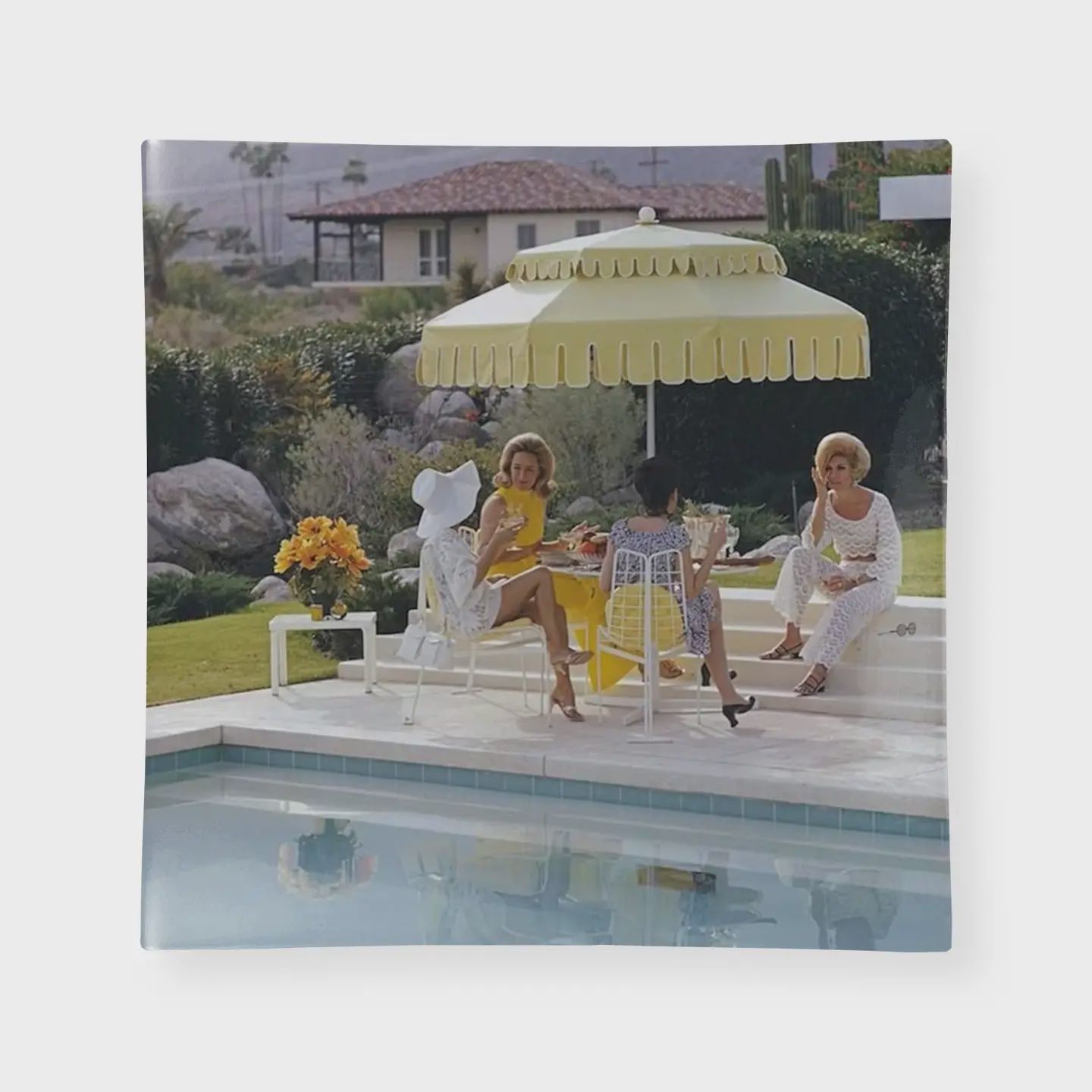 Glass Trinket Tray/ Wall Art - Pool Umbrella