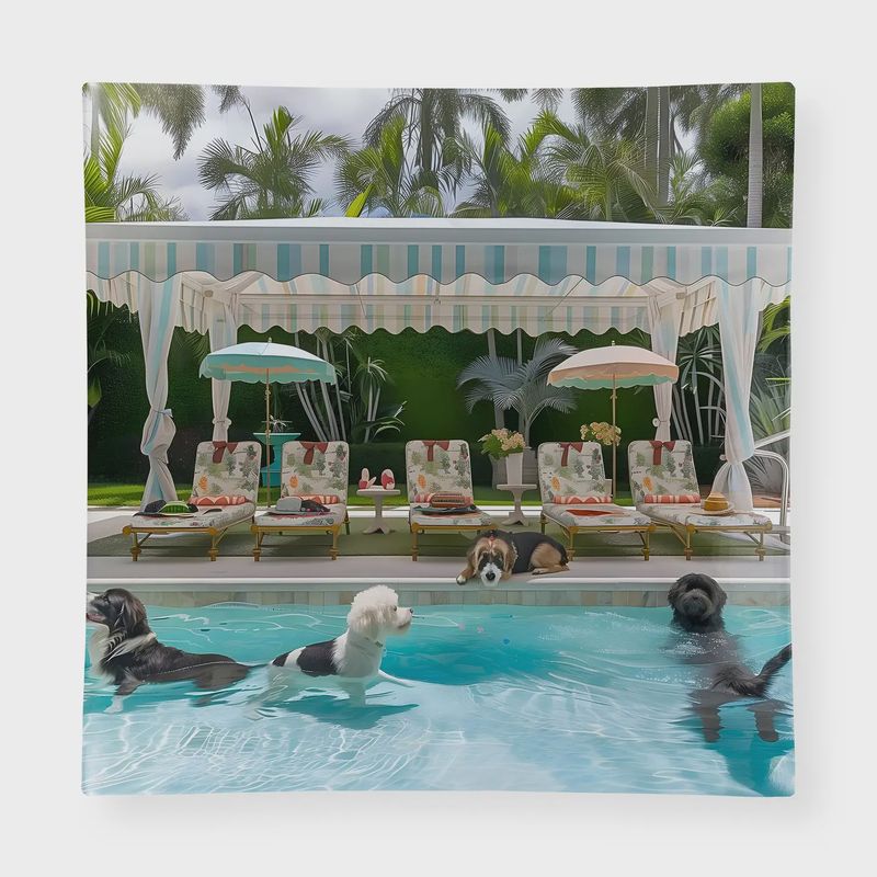 Glass Trinket Tray/Wall Art - Pool Dogs
