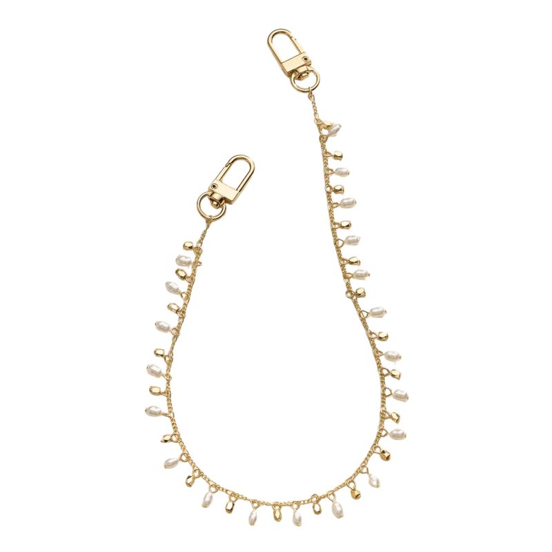 Gold Chain Pearl Drop Bag Charm Strap