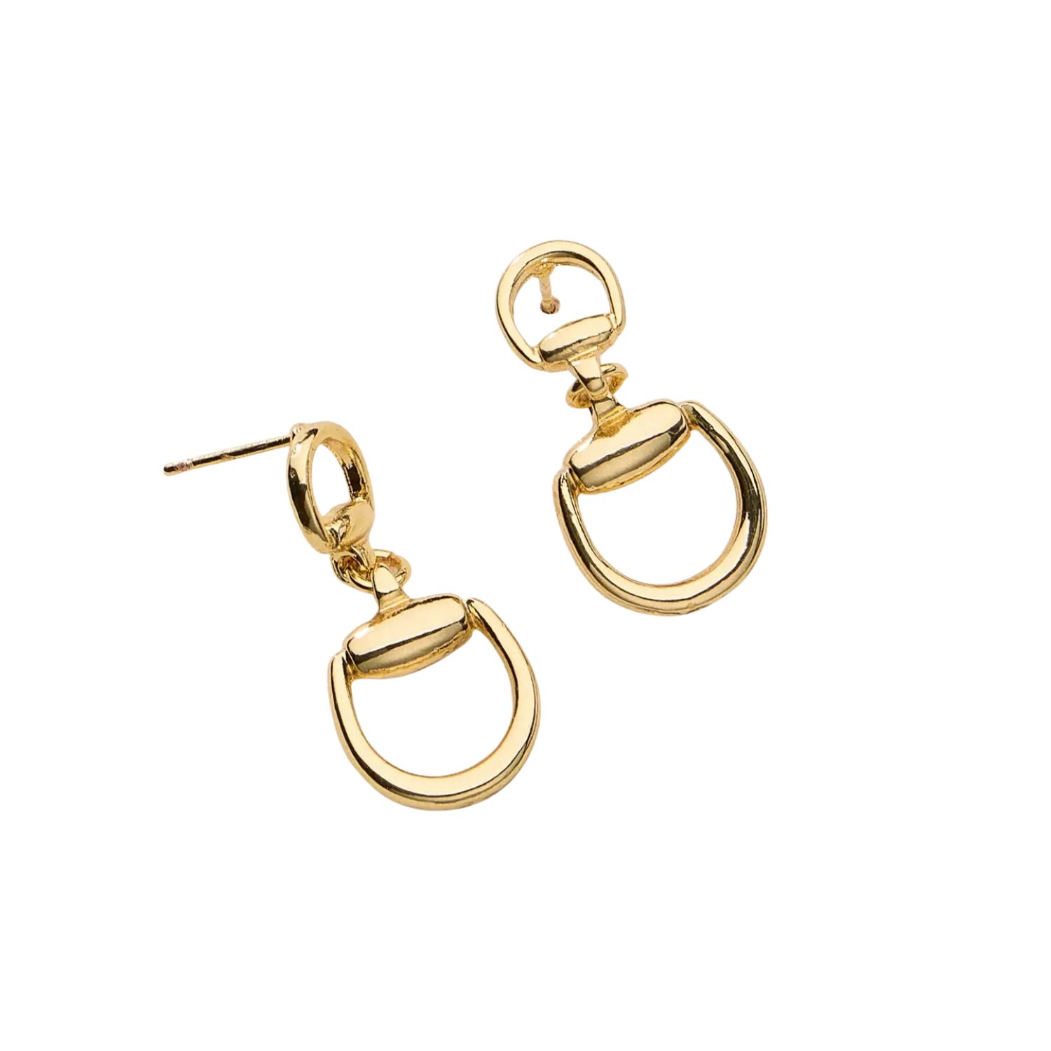 Gold Dipped Buckle Drop Earrings - 18K Gold Dipped