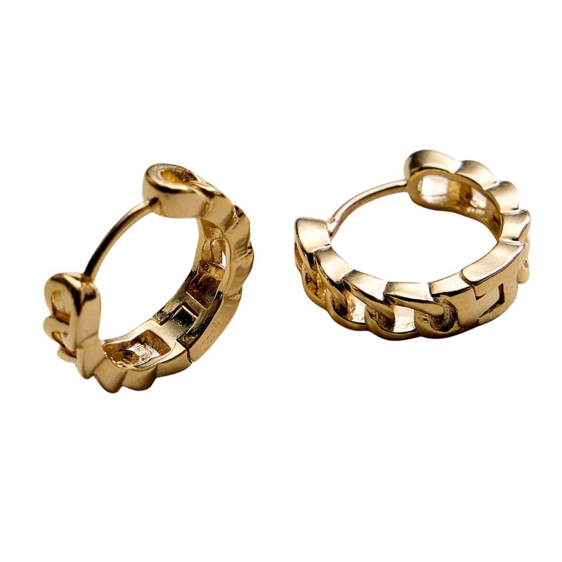 Gold Filled Chain Link Hoop Earrings