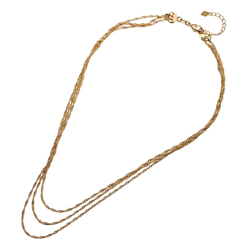 Gold Filled Layered Rope Chain Necklace