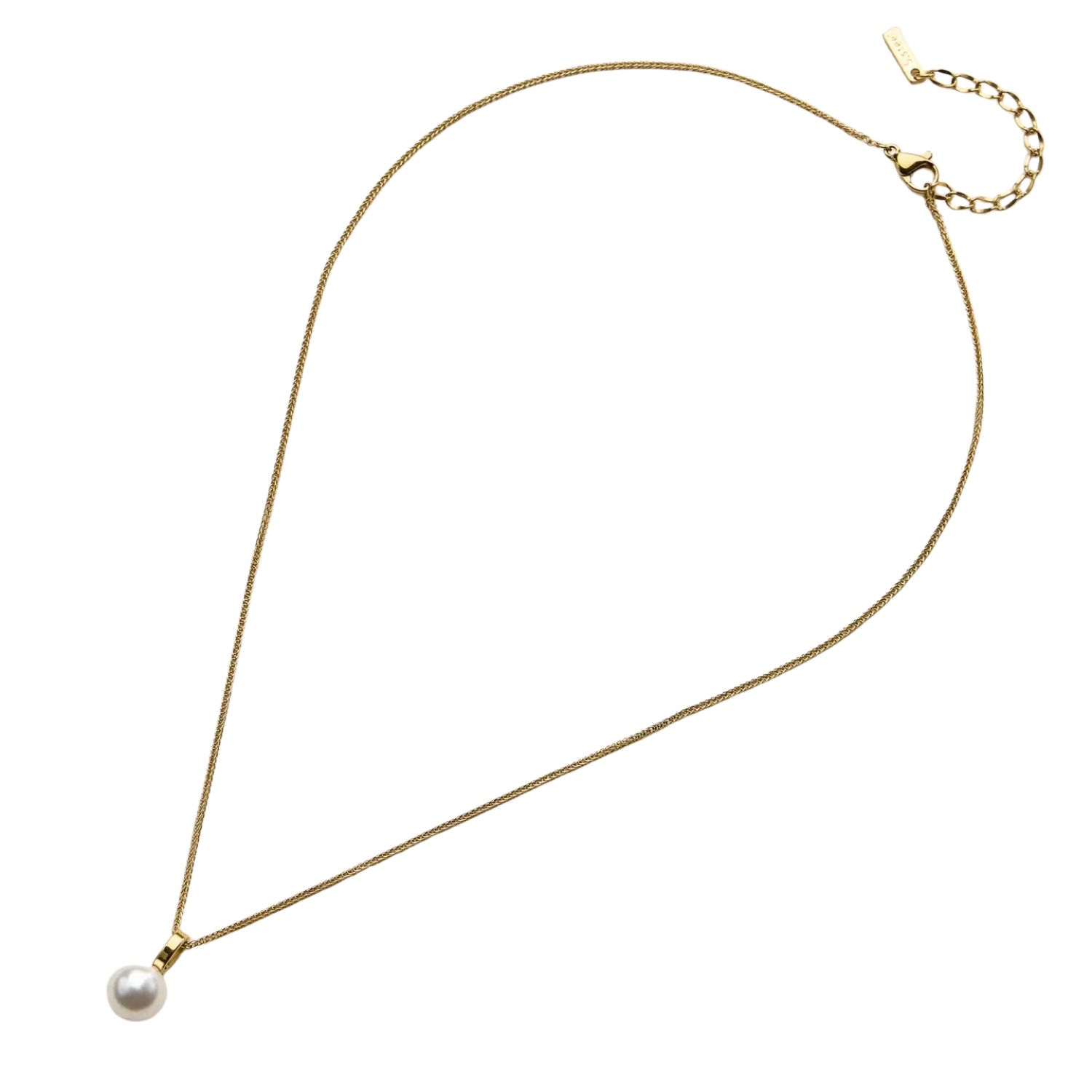 Stainless Steel Pearl Drop Necklace