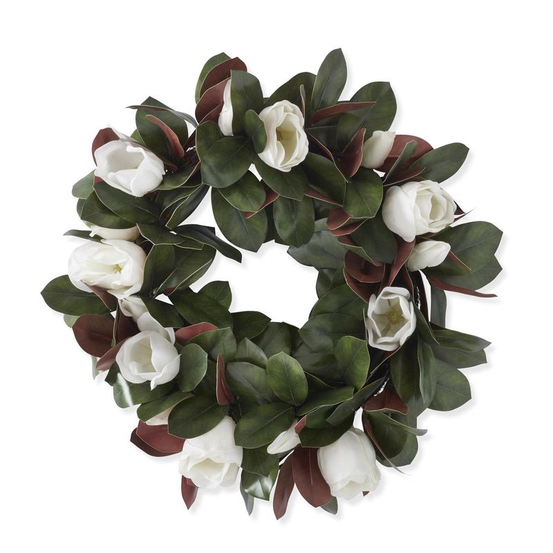 30 Inch White Magnolia Wreath