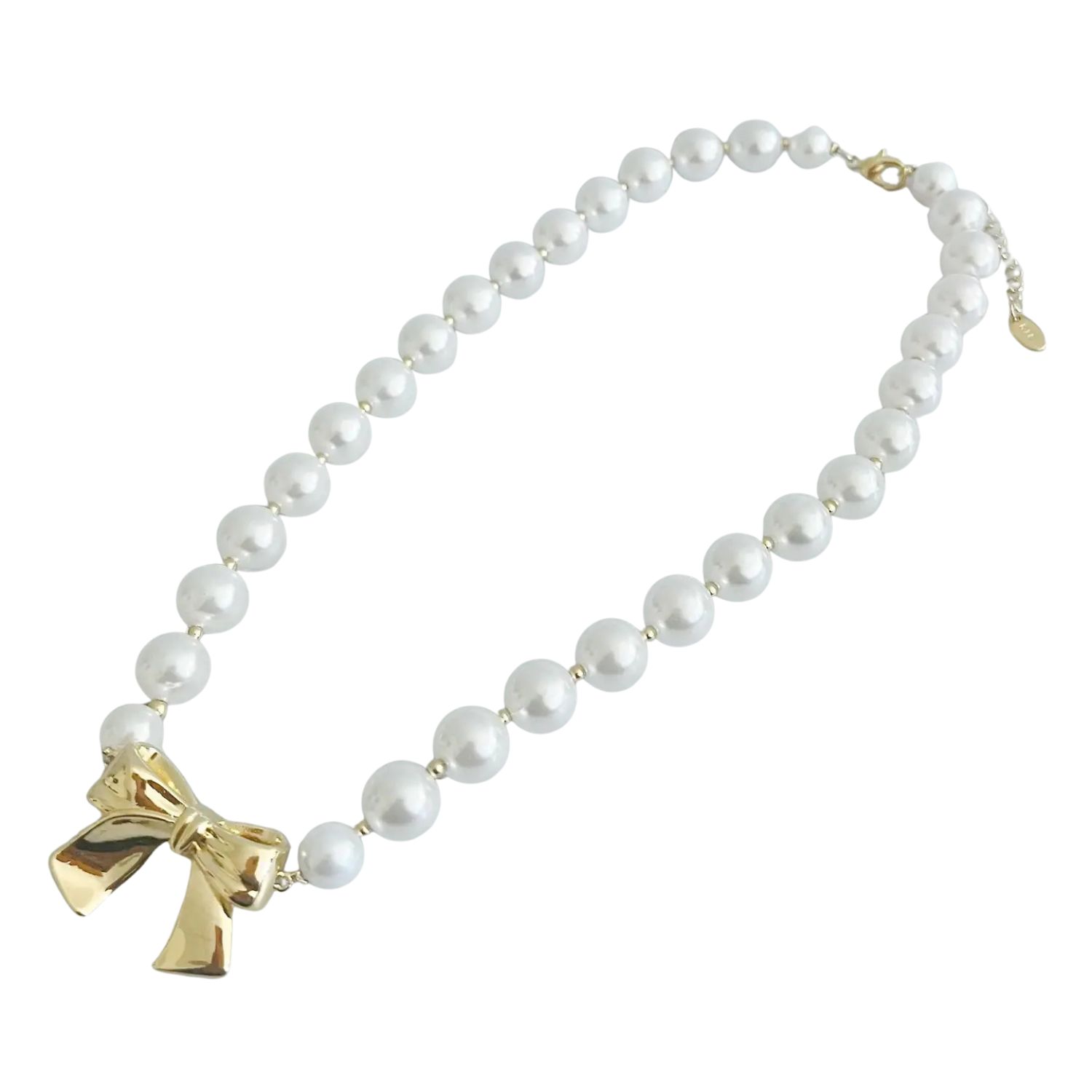 Bow and Pearls Necklace