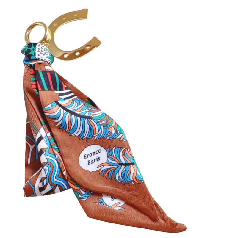 Golden Charm Luxe Print Scarf Bag Charm