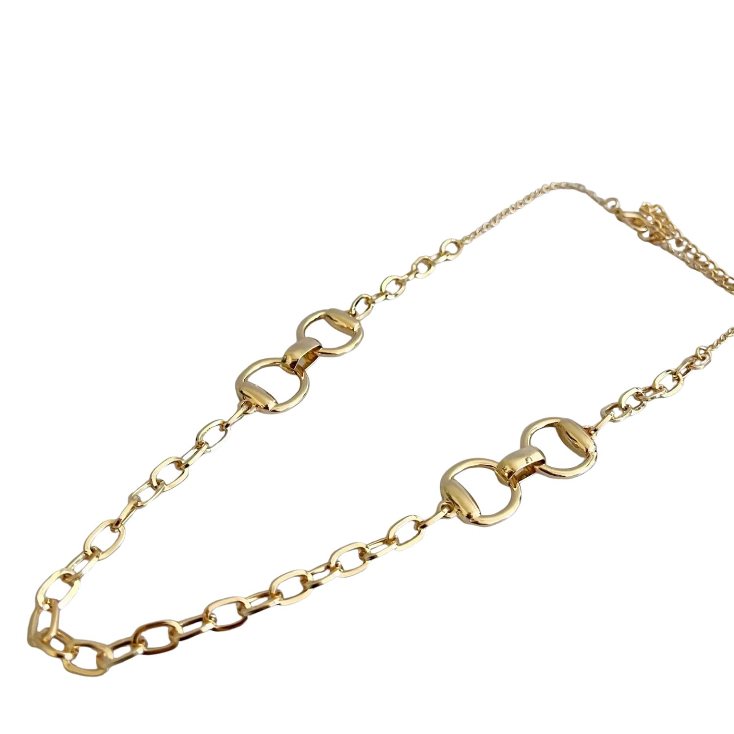 Double Equestrian Chain Necklace