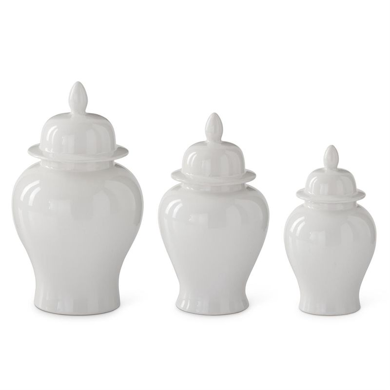 White Ceramic Ginger Jars - 3 Sizes