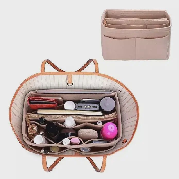 Tote Bag Purse Organizer Insert - Nude