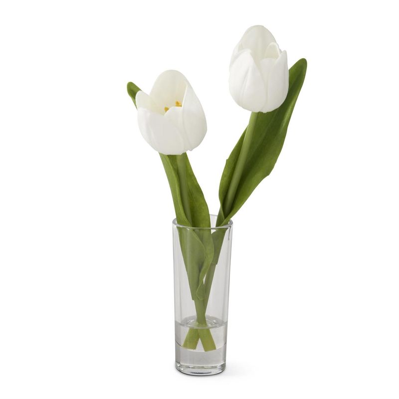 8.5 Inch White Real Touch Double Tulip