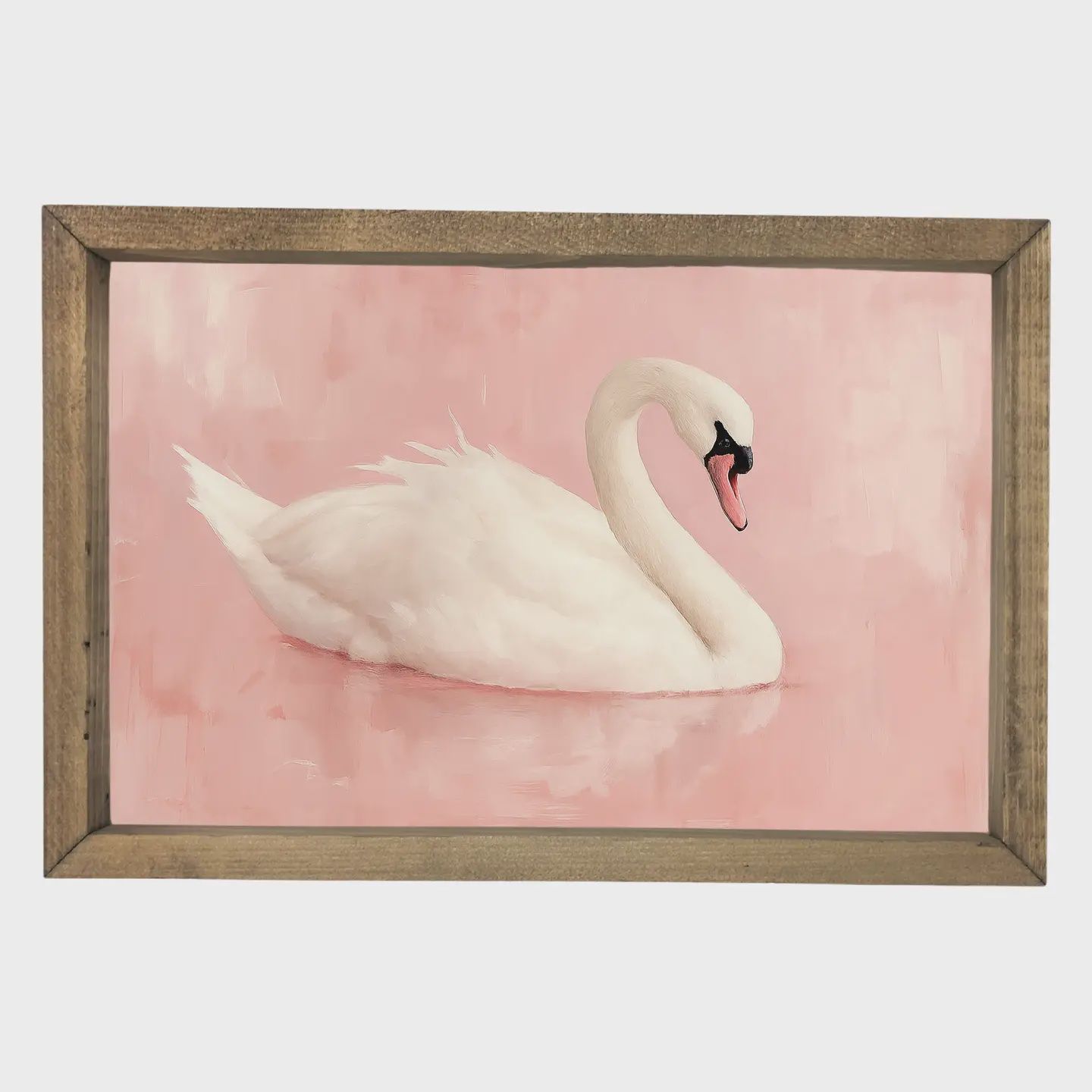 6 x 8 Pink Swan Framed Art