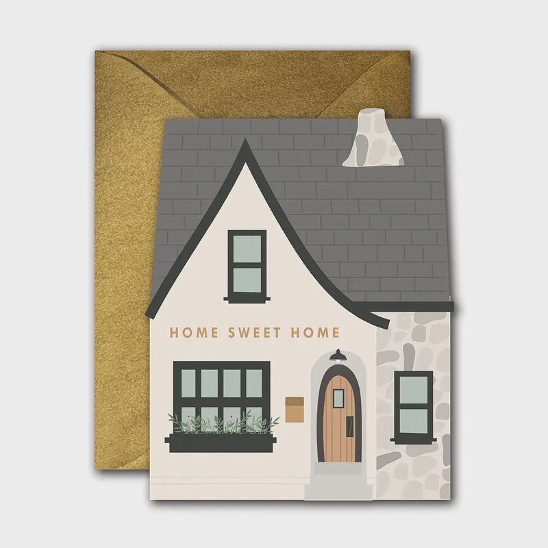 Home Sweet Home Die-Cut Folded Greeting Card