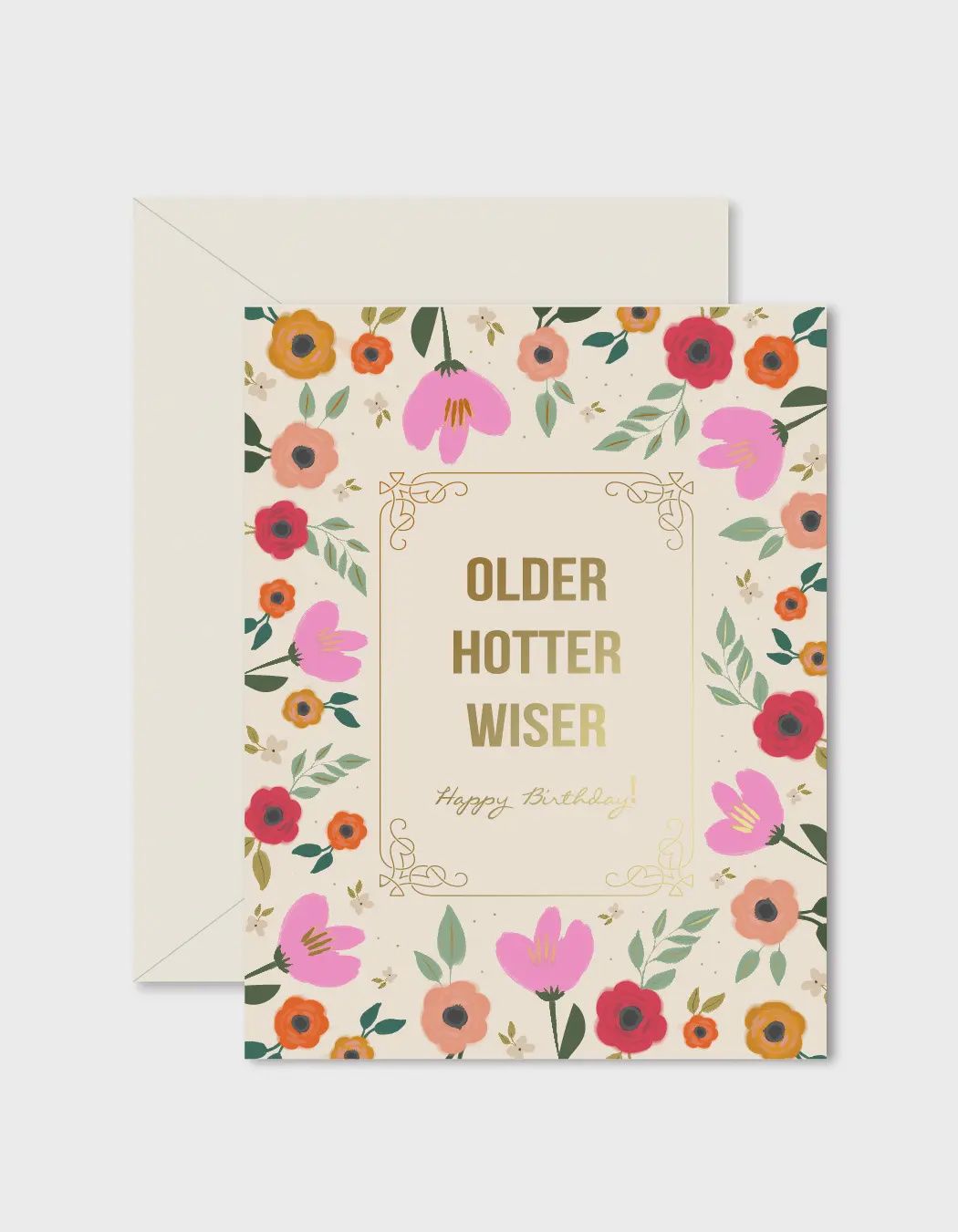 Older Hotter Wiser Birthday Card