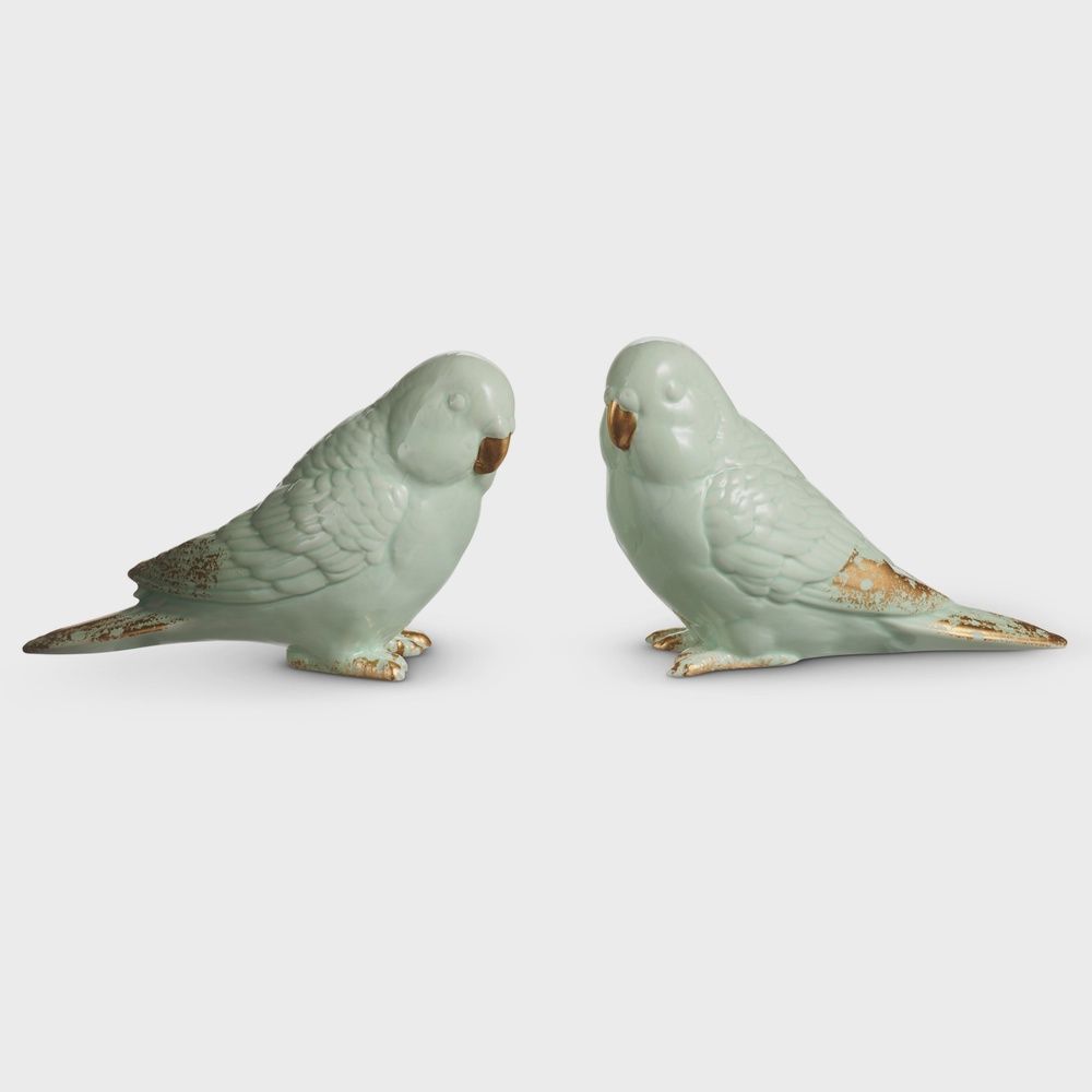 7.25" Light Green Parrots