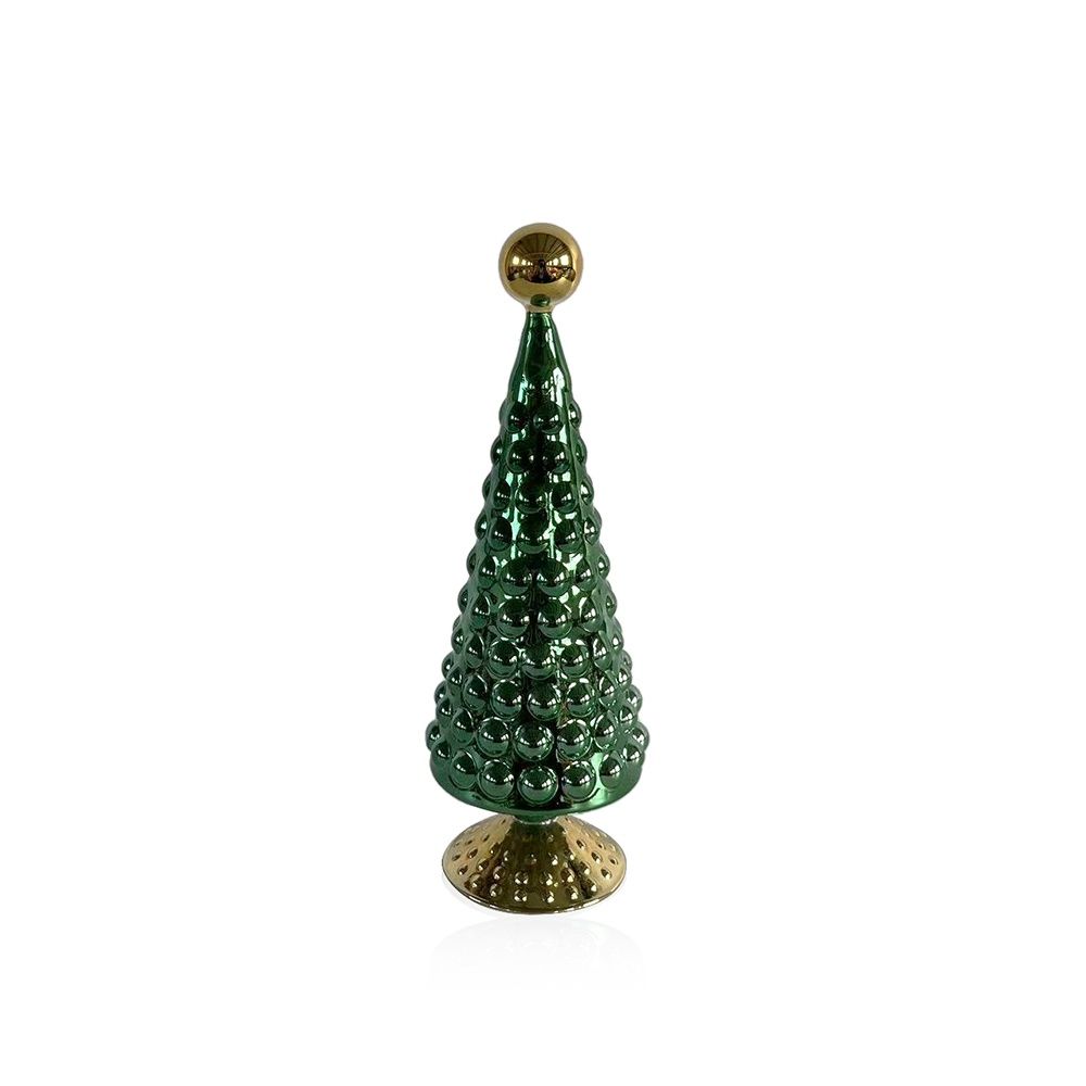 12" Green &amp; Gold Decorative Tree