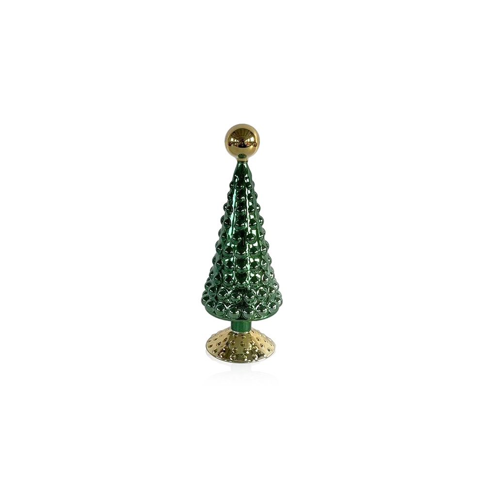 10" Green &amp; Gold Hobnail Tree