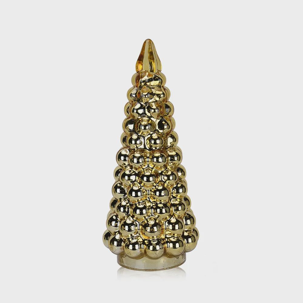 15" Gold Glass Christmas Tree