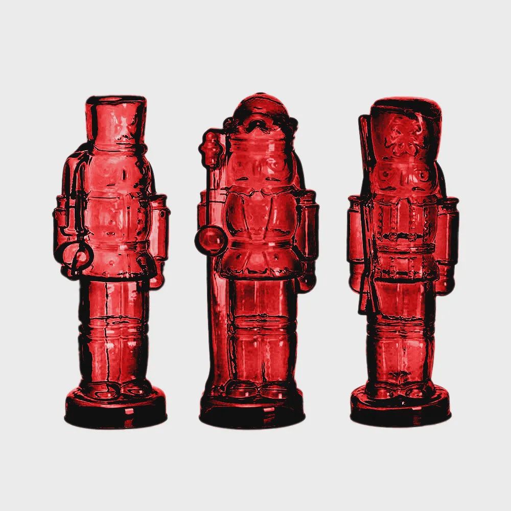 Red Glass Soldier Nutcracker Figurine- 3 Options