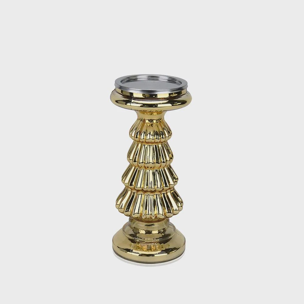 10" Gold Christmas Tree Candle Holder