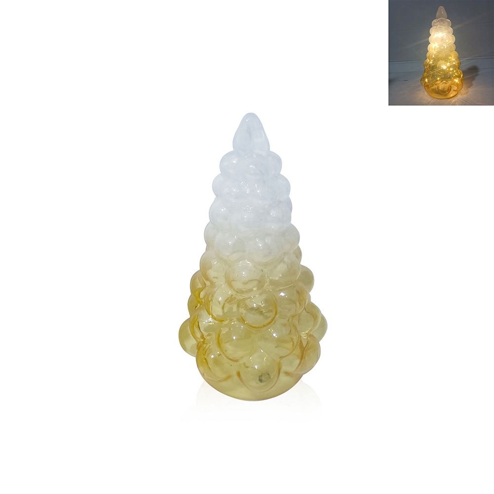 10.5" Ombre Bubble Glass Light-Up Christmas Tree