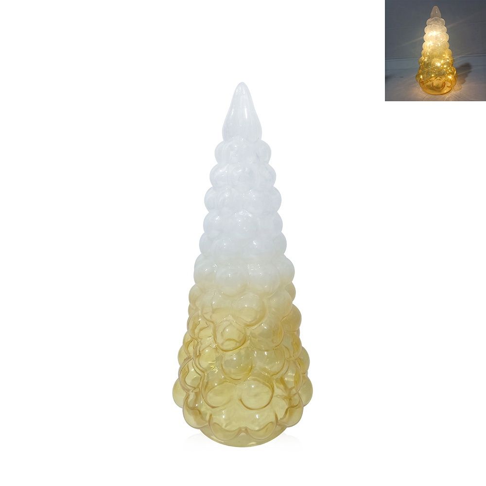 14.5" Ombre Bubble Glass Light-Up Christmas Tree