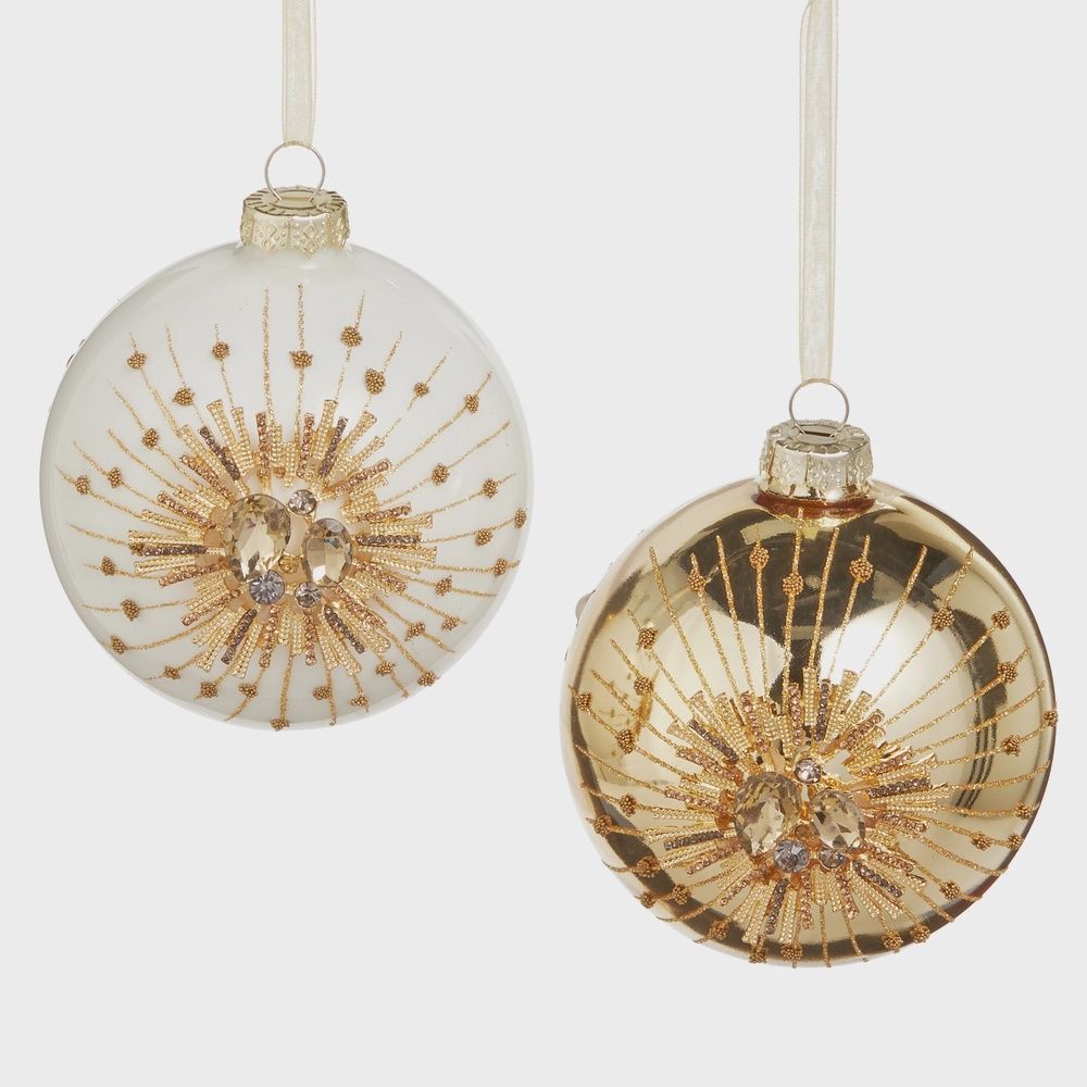 4.5" Jewel Starburst Ball Ornament- 2 Options