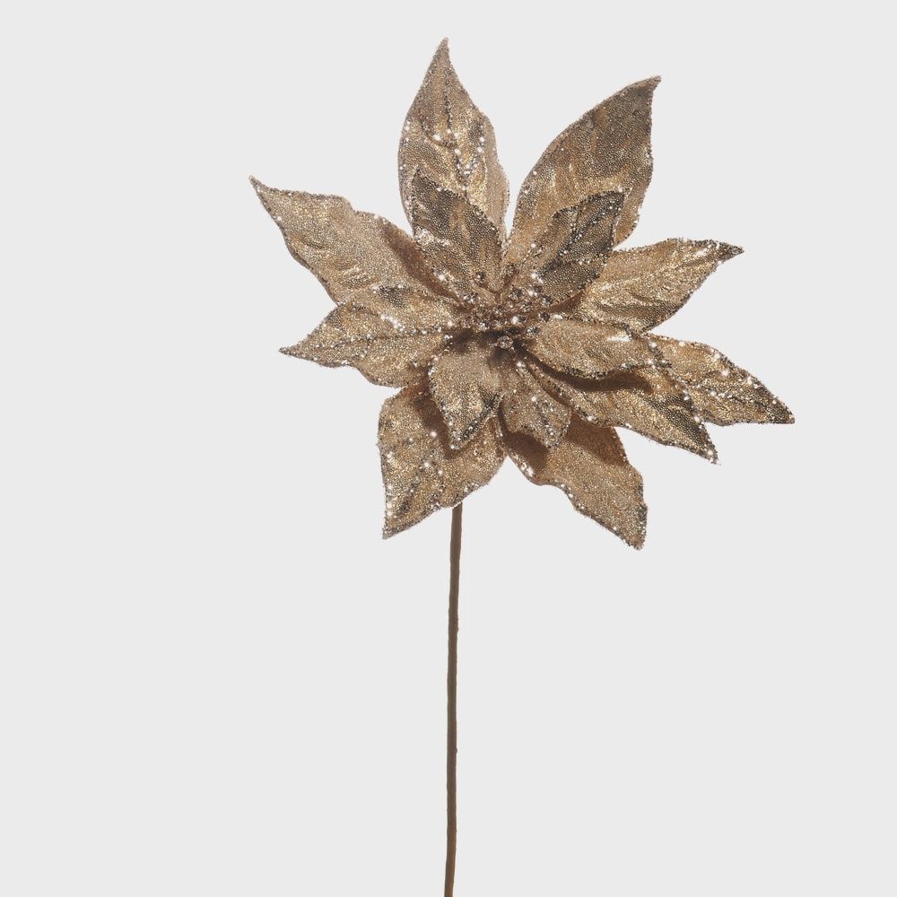 20" Soft Champagne Poinsettia Stem