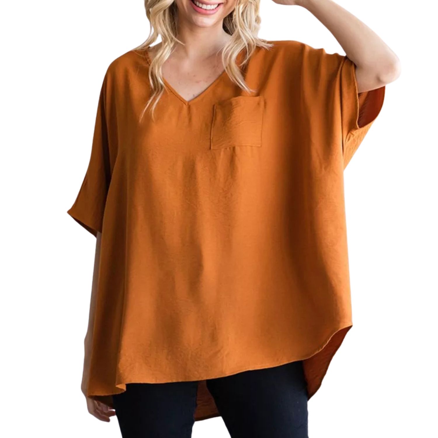 Rust Oversized Pocket Top