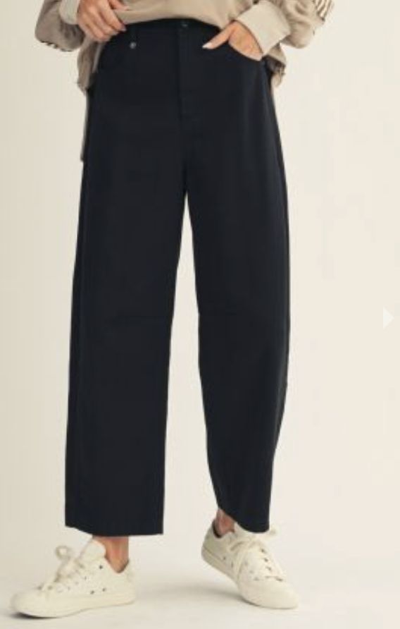 Black Wide Leg Cropped Pants