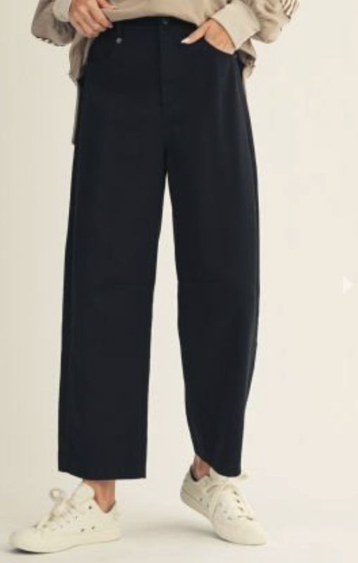Black Wide Leg Cropped Pants