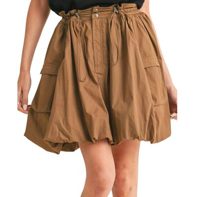Camel Utility Bubble Skirt