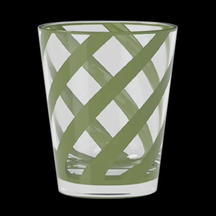 Green Lattice Glass Tumbler