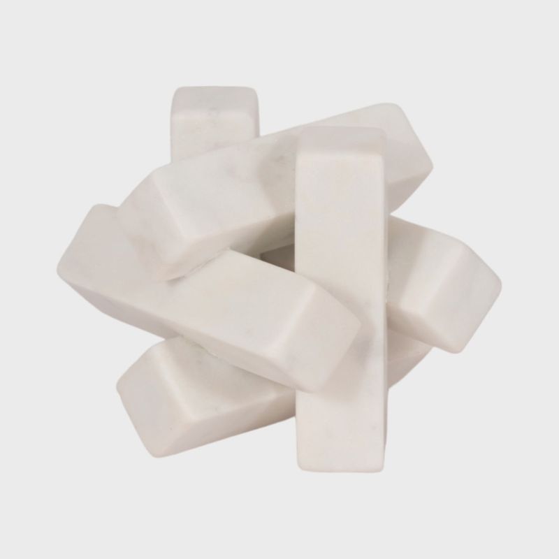 White Marble Faceted Interlocking Orb