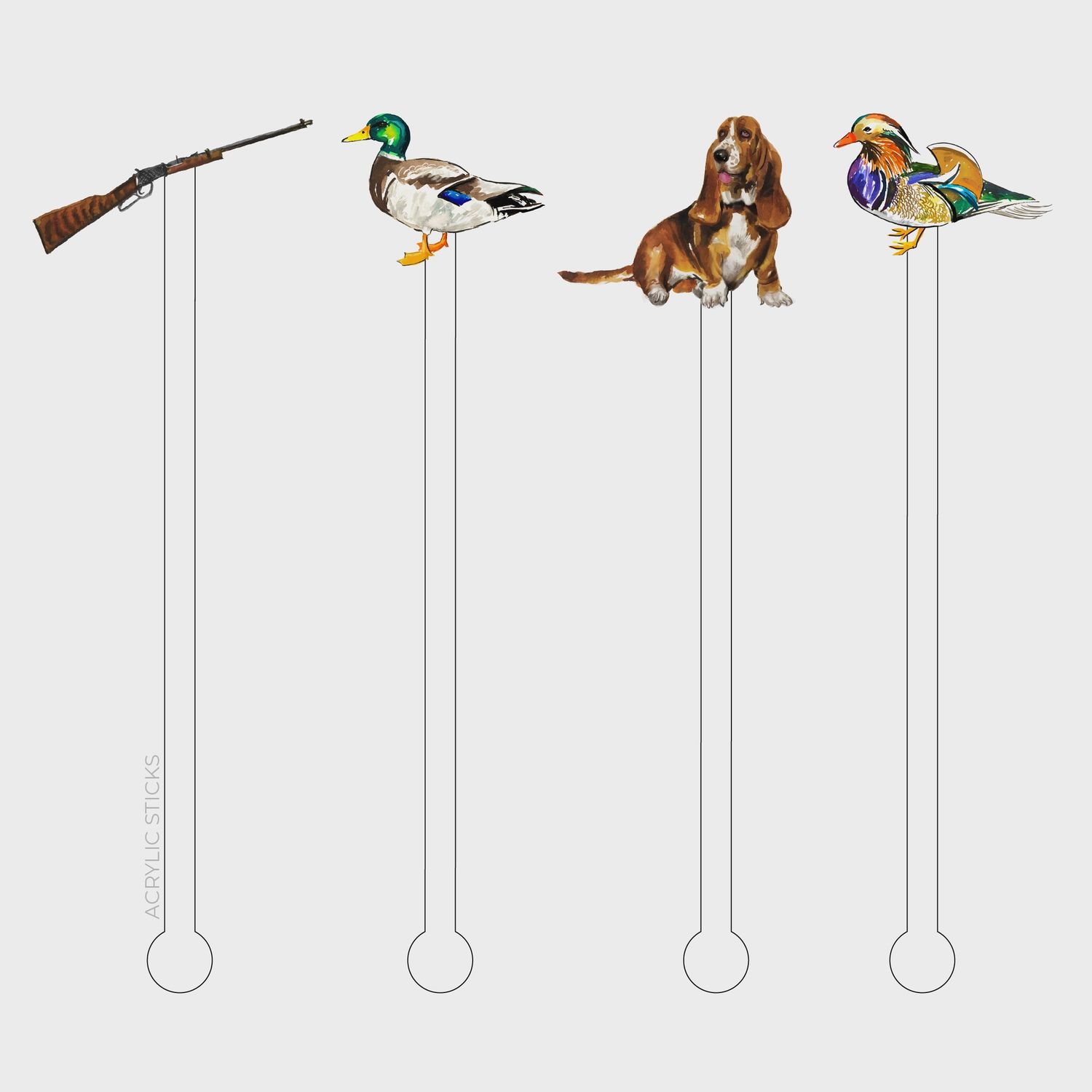 Duck Hunting Acrylic Stir Sticks Combo