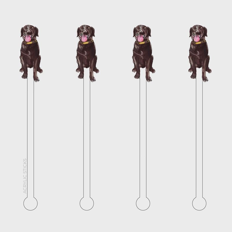 Brown Lab Acrylic Stir Sticks