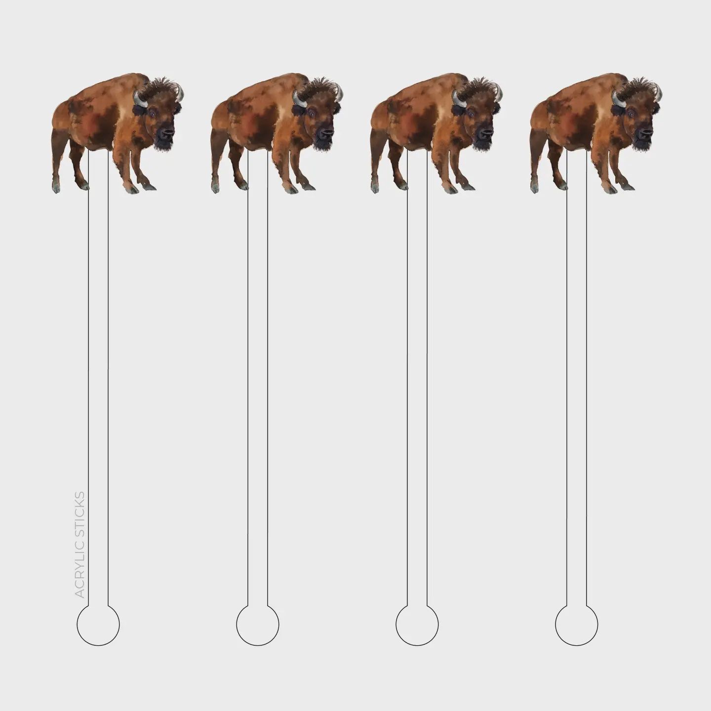 Beautiful Bison Acrylic Stir Sticks