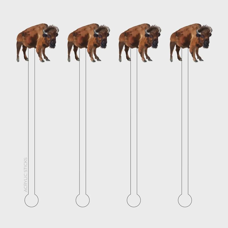 Beautiful Bison Acrylic Stir Sticks