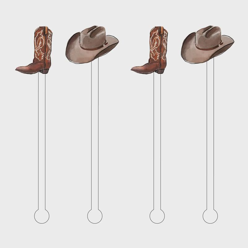 Hey Cowboy Acrylic Stir Sticks Combo