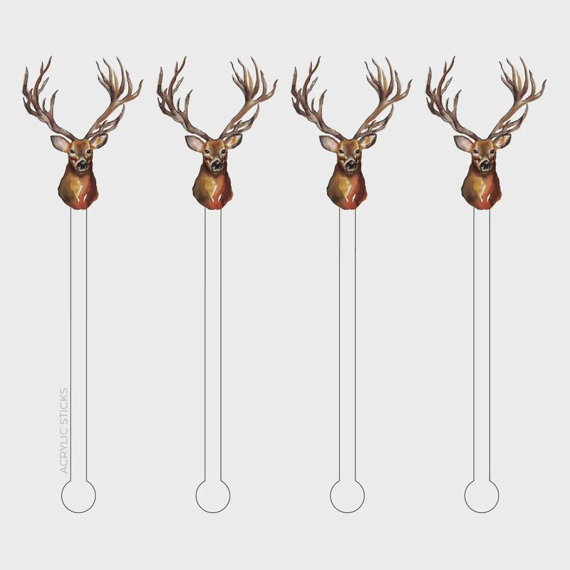 Deer Mount Acrylic Stir Sticks