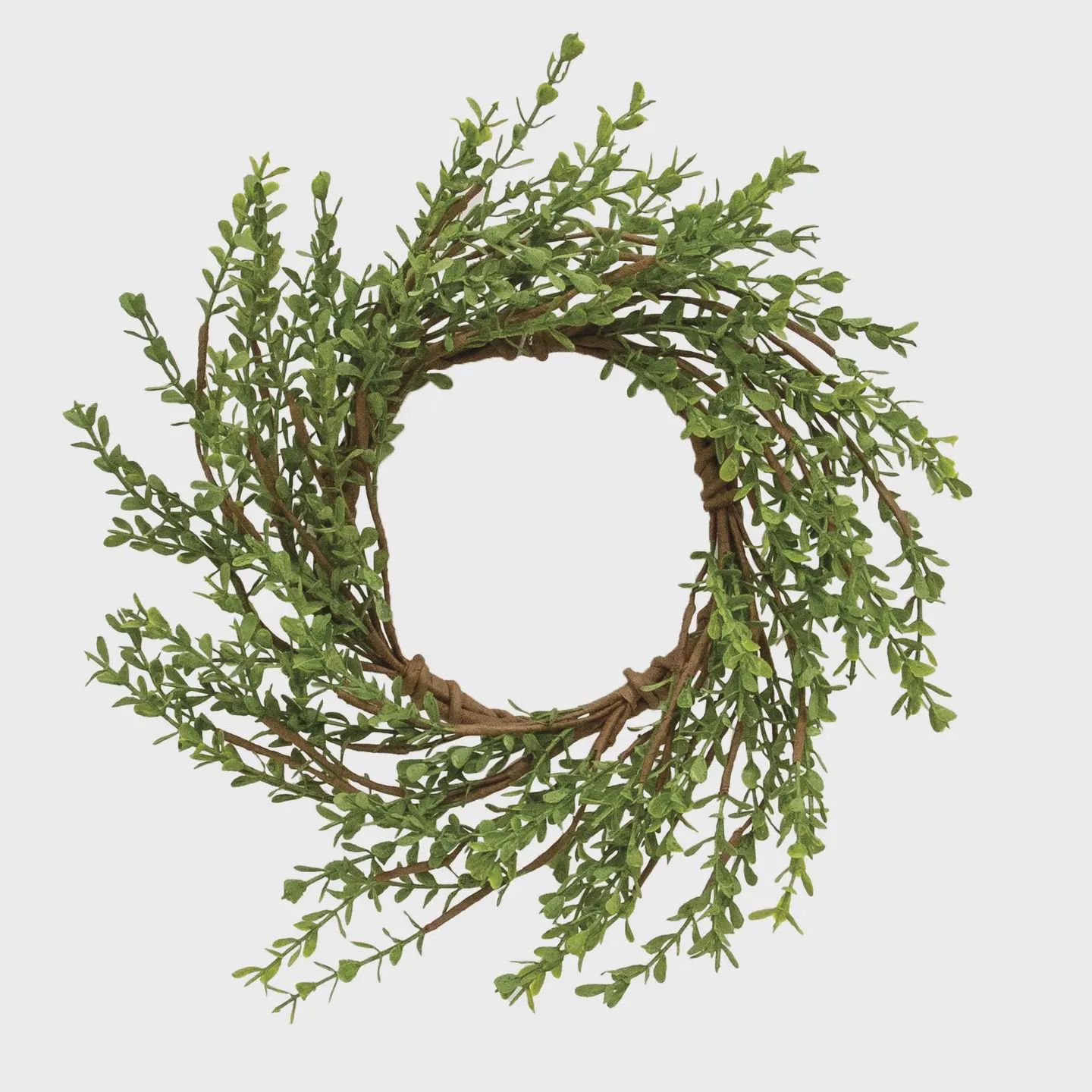 Baby Boxwood Candle Ring - 4.5"