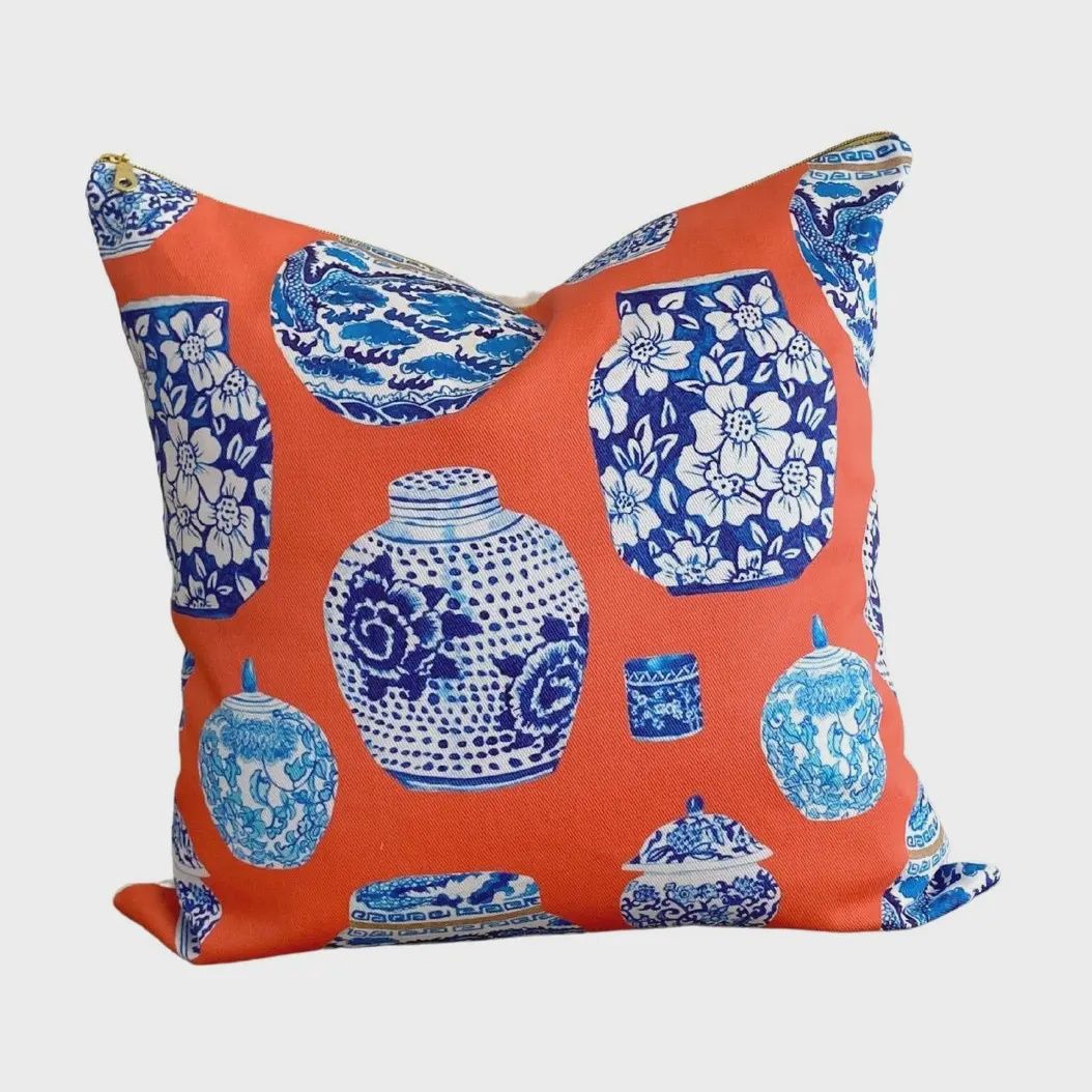 Chinoiserie Ginger Jar Pillow – 18 x 18
