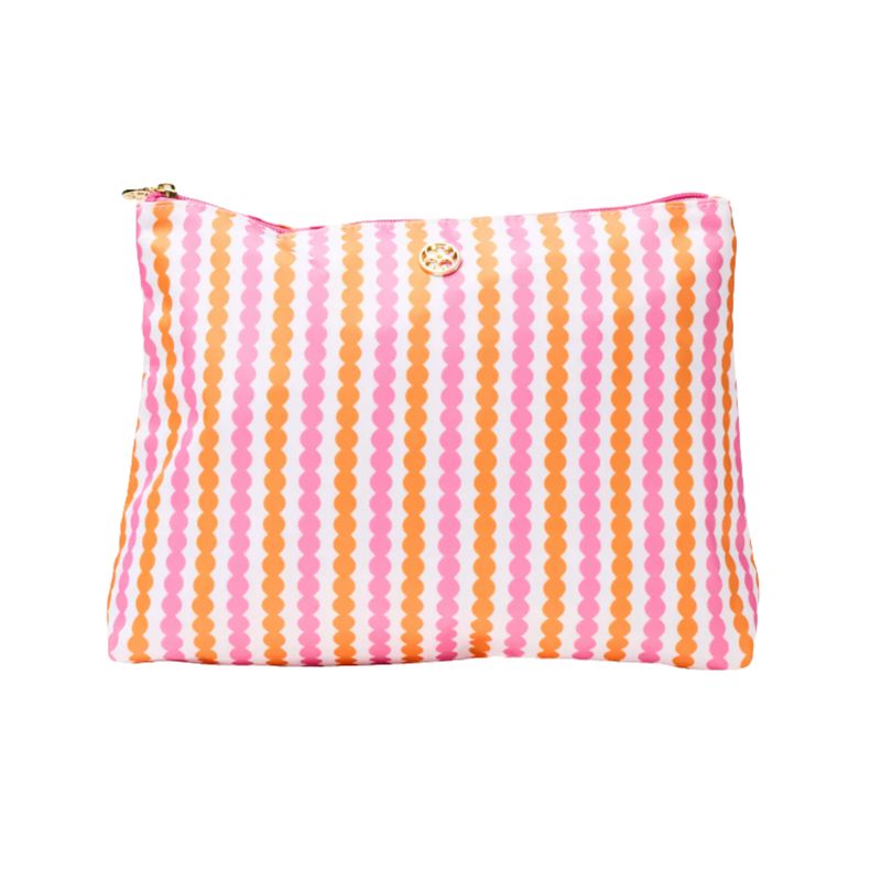 Sorbet Stripe Flat Cosmetic Pouch