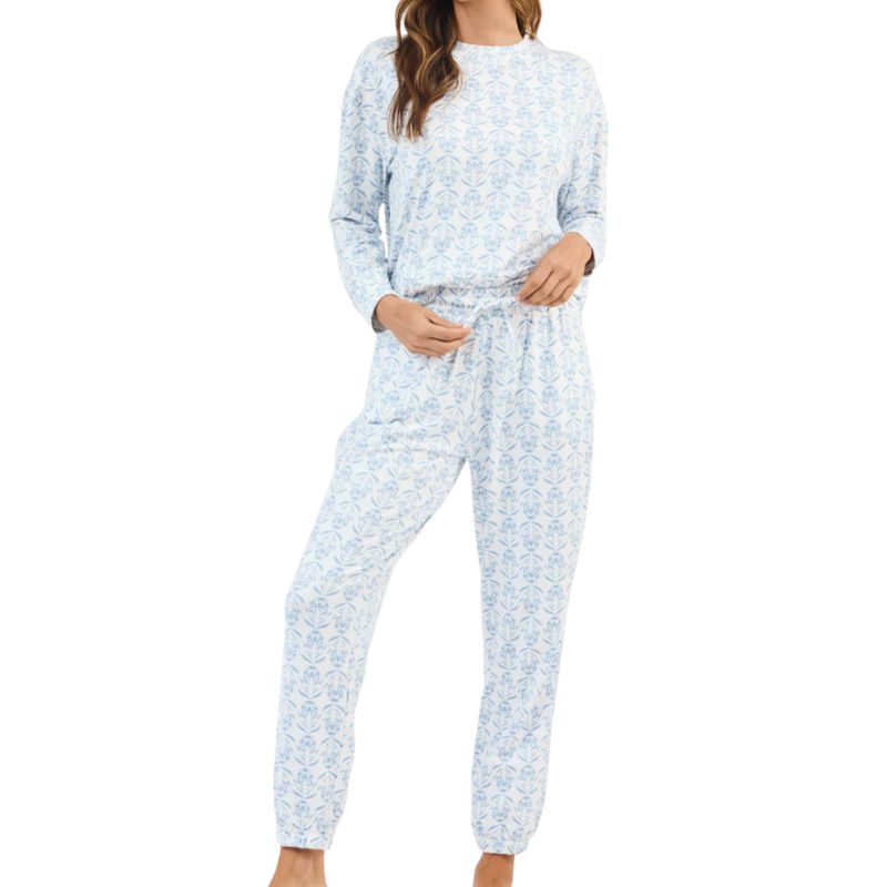 Blue Botanical Pajama Set