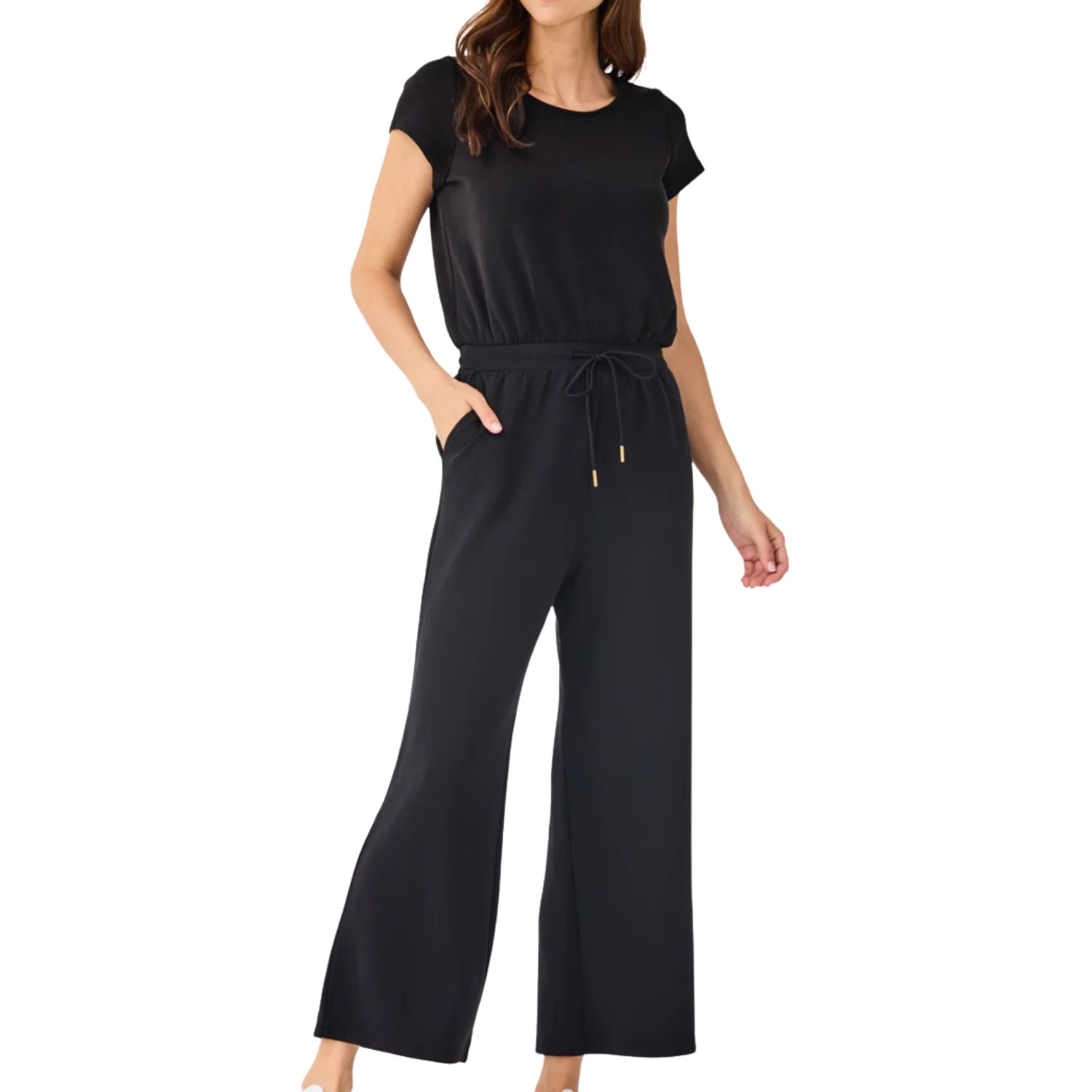 Black Wide Leg Lounge Jumpsuit
