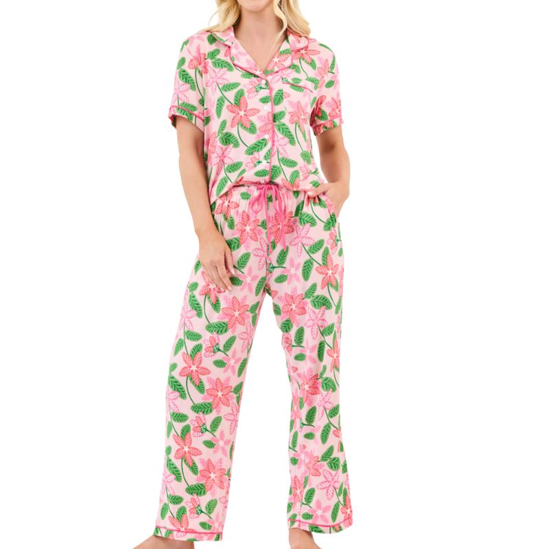 Pink &amp; Green Floral Pajama Set