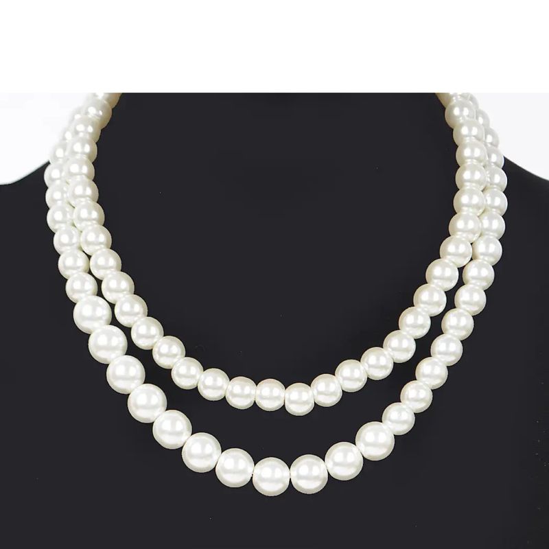 Faux Pearl Double Layer Necklace
