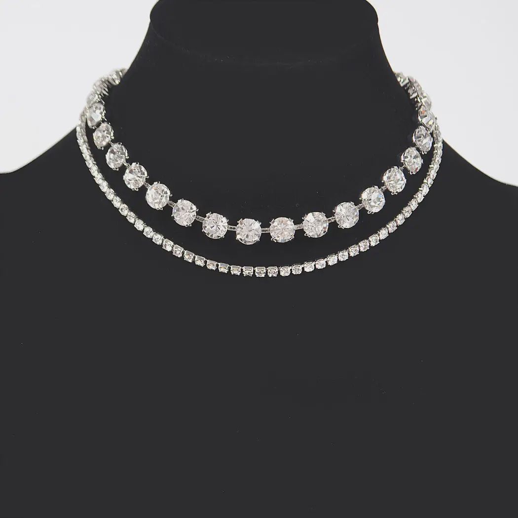 Layered Rhinestone Necklace