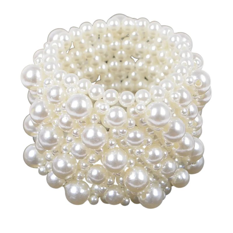 Statement Faux Pearl Cluster Bracelet
