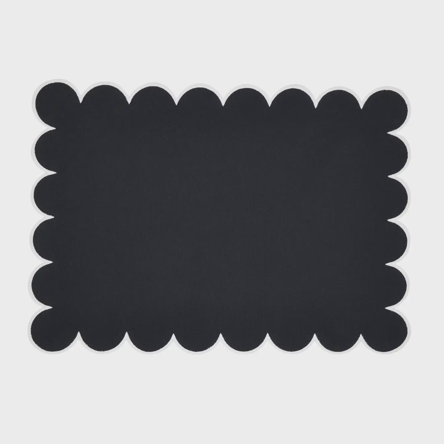 Cotton Scalloped Placemat - Black