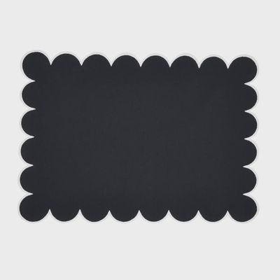 Cotton Scalloped Placemat - Black